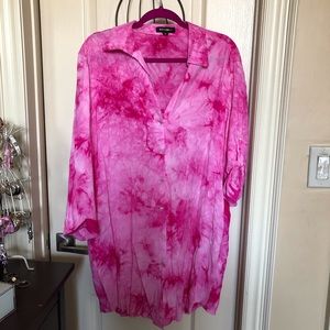 Tie-dye pink summer dress